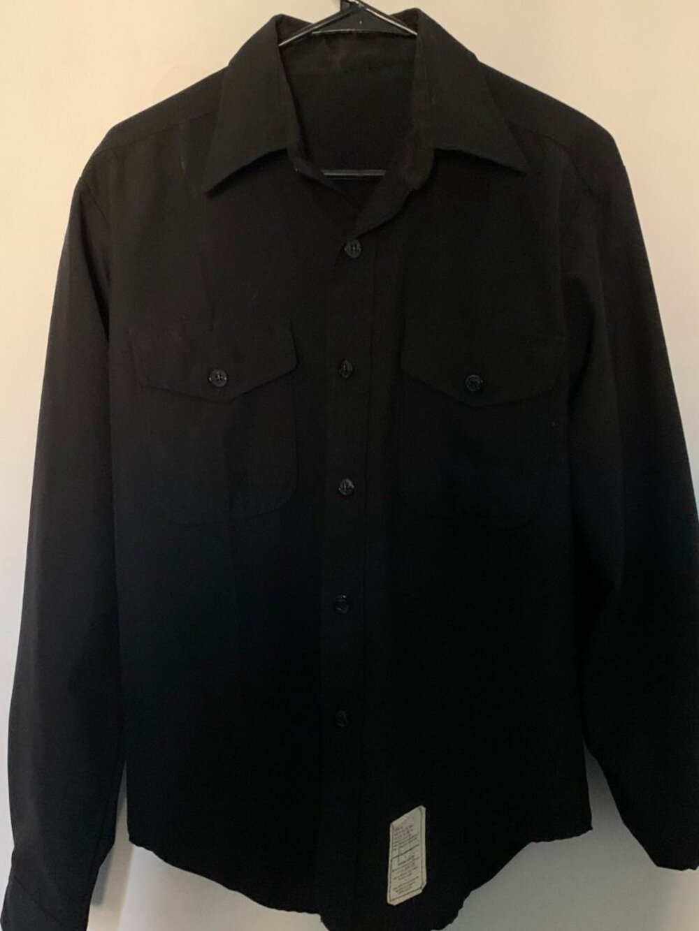 Vintage 1982 Military Wool Blend Shirt 15.5 x 36